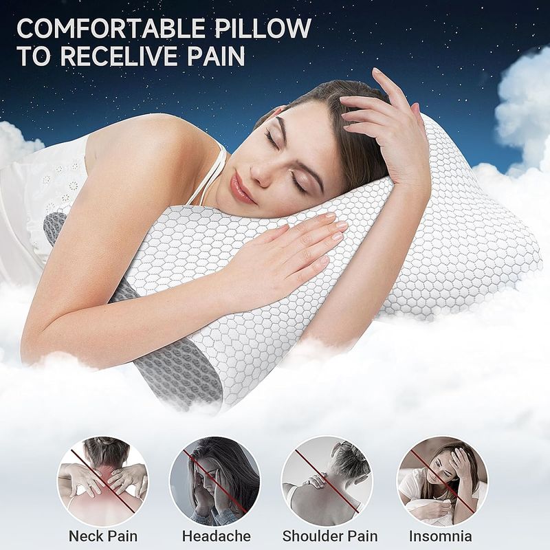Cervical Neck Pillows for Sleeping Dorm Pillow for Neck Pain Relief Ergonomic Orthopedic Contour Pillow