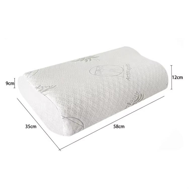 Bamboo Fabric Fiber Pillow Memory Foam Neck Contour Orthopedic Cervical Sleep Pillow