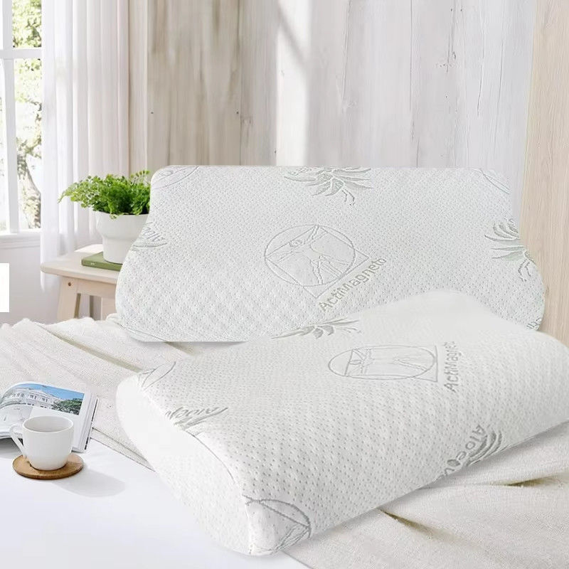Bamboo Fabric Fiber Pillow Memory Foam Neck Contour Orthopedic Cervical Sleep Pillow