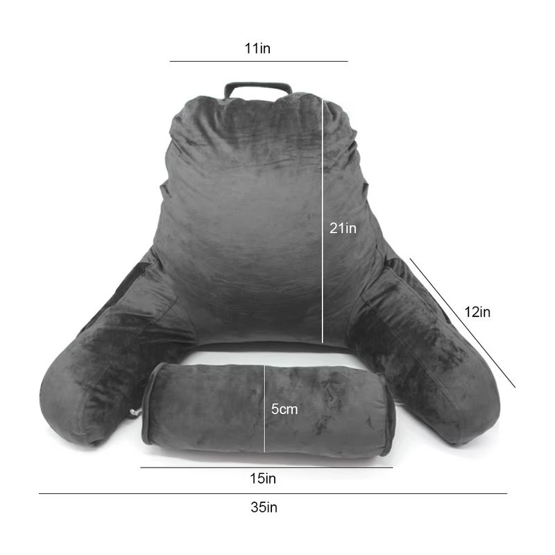 Memory Foam Reading Backrest Pillow Large Pregnancy Wedge With Arms For Bed