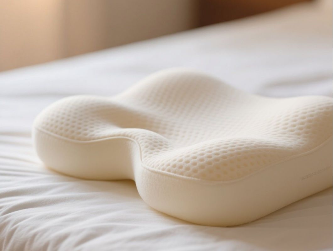 Grey White or Customized Contoured Memory Foam Pillow with Bamboo Fiber Cover Material