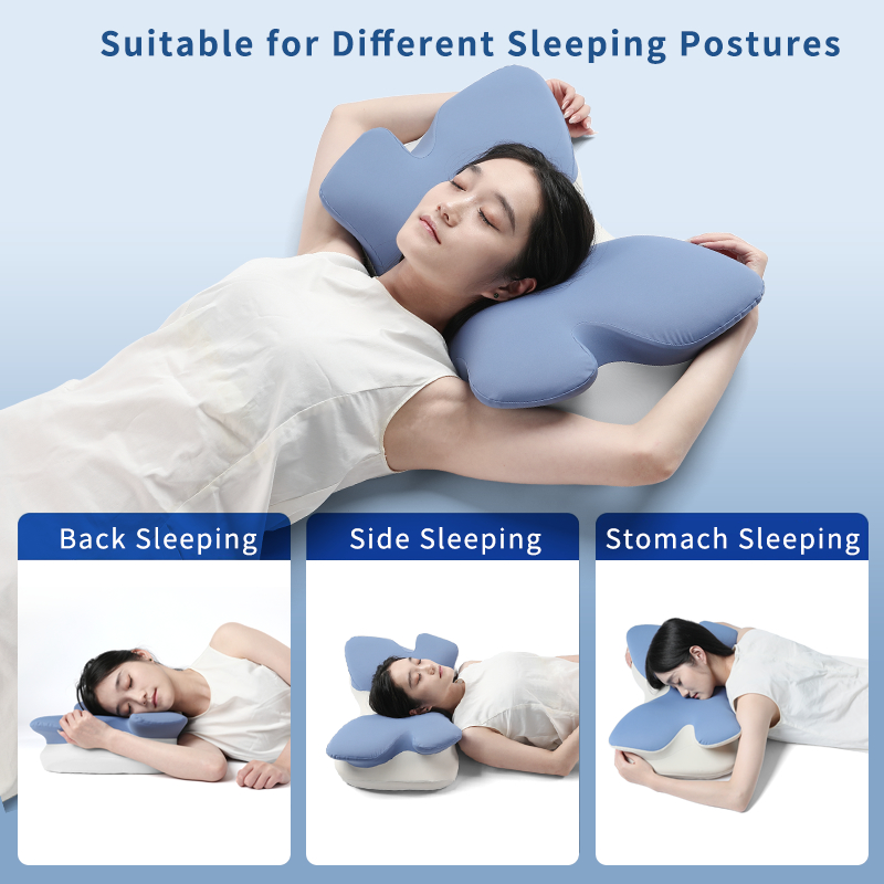 Back And Side Sleepers Contoured Memory Foam Pillow with Polyester Cover Suitable For Machine Washable